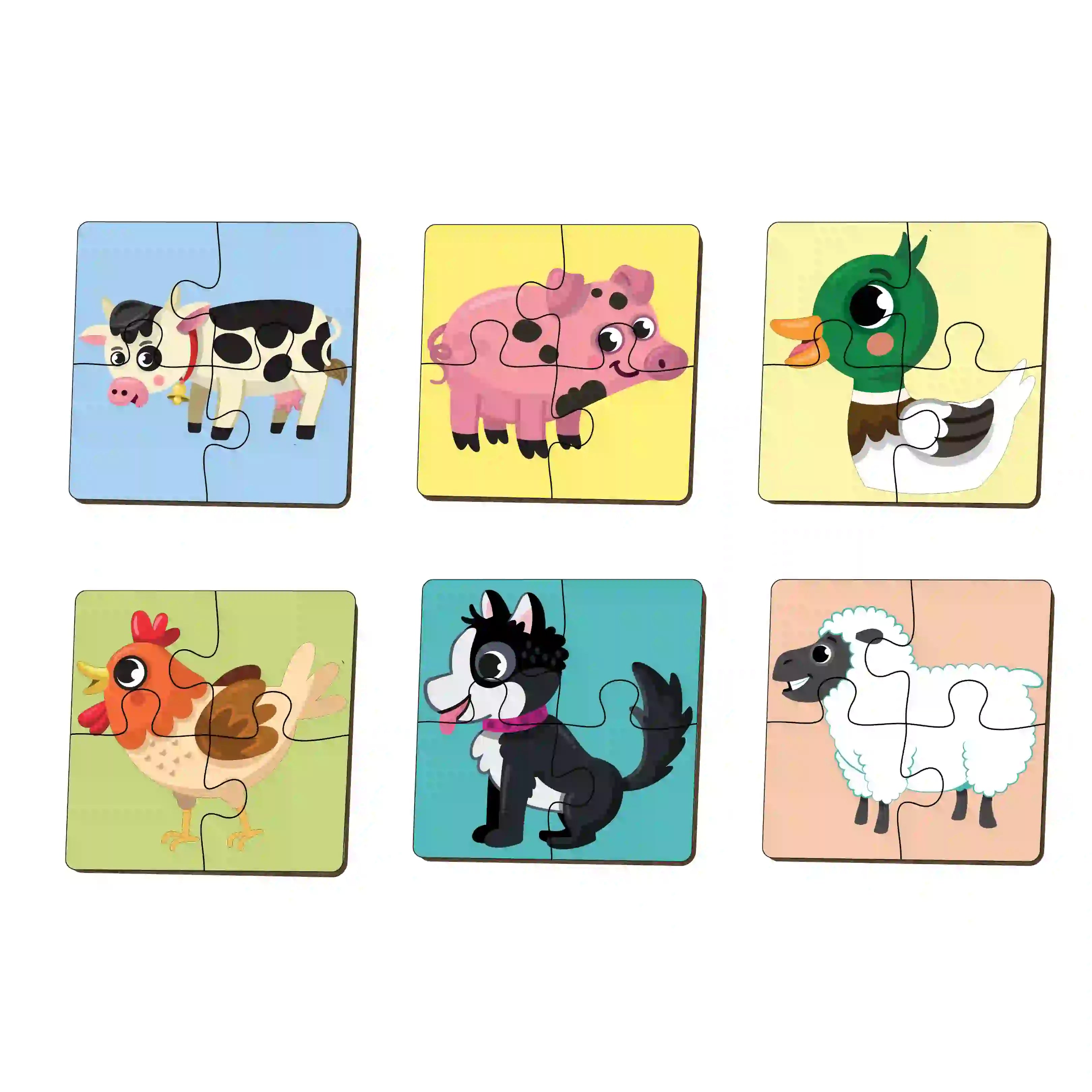 Large Knob Animal Puzzles - Pets, Farm Animals and Wild Animals